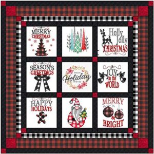 material maven quilt kit it's a buffalo check christmas/pre cut ready to sew/finished embroidery