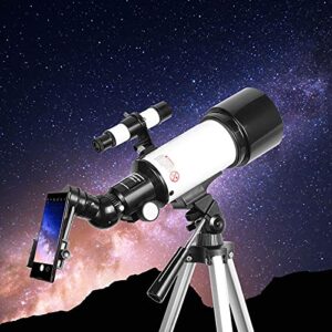 Telescopes for Adults, 70mm Aperture 400mm AZ Mount, Telescope for Kids Beginners, Fully Multi-Coated Optics, Astronomy Refractor Telescope Portable Telescope with Tripod, Phone Adapter, Backpack