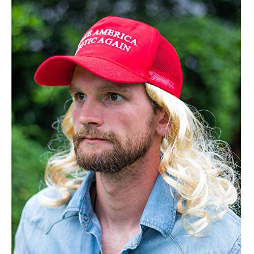 Joe Exotic Costume Make America Exotic Again Blonde Mullet Hat and Wig for Men and Women | One Size Fits Most Adjustable Cap for Tiger Fans