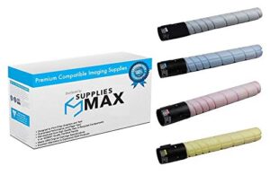suppliesmax compatible replacement for muratec mfx-c4590/mfx-c5590 toner cartridge combo pack (bk/c/m/y) (ts-5590bcmy)