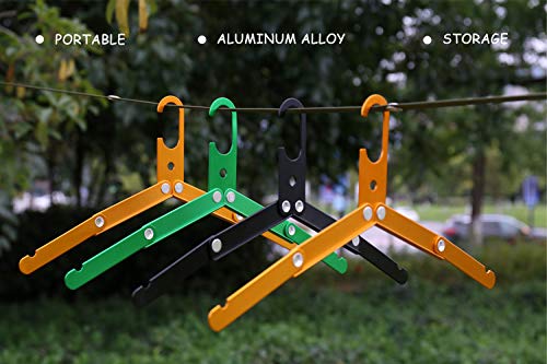 Hikeman Travel Hangers Metal Heavy Duty Folding Hangers for Wet Clothes Portable Space Saving Travel Accessories for Camping Cruise Hotel (3, Black)