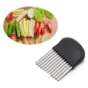 Upgrade Large Crinkle Cut Tool, Sturdy Slicing Helper Stainless Steel Crinkle Cutter, Fruit And Vegetable Wavy Chopper Tool, Safe Durable Potato Onion Cutter French Fry Cutter, Kitchen Tools