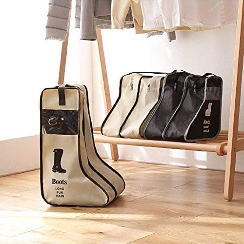 Portable 2 Pack Boots Storage,Tall Boots Storage/Protector Bag, Boots Cover (Beige)