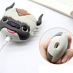 Avatar Appa Miyazaki Hayao for AirPods 1&2 Case, 3D Ponyo Cute Cartoon Soft Silicone Protective Cute Airpods Case with Keychain,for Boys Teens Girls Appa