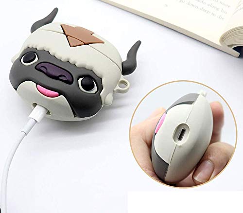 Avatar Appa Miyazaki Hayao for AirPods 1&2 Case, 3D Ponyo Cute Cartoon Soft Silicone Protective Cute Airpods Case with Keychain,for Boys Teens Girls Appa