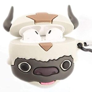 Avatar Appa Miyazaki Hayao for AirPods 1&2 Case, 3D Ponyo Cute Cartoon Soft Silicone Protective Cute Airpods Case with Keychain,for Boys Teens Girls Appa