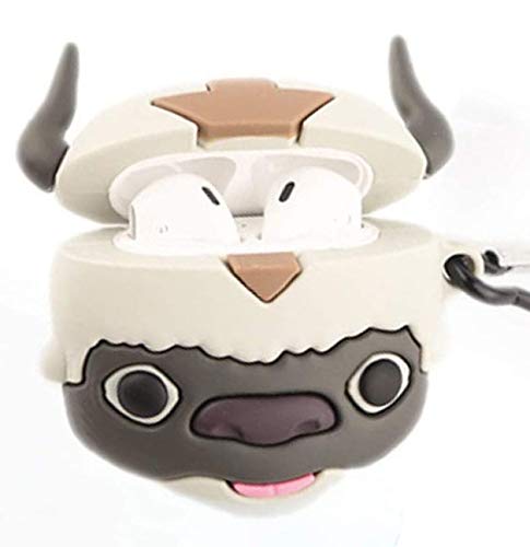 Avatar Appa Miyazaki Hayao for AirPods 1&2 Case, 3D Ponyo Cute Cartoon Soft Silicone Protective Cute Airpods Case with Keychain,for Boys Teens Girls Appa