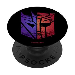 transformers autobots and decepticons split popsockets popgrip: swappable grip for phones & tablets