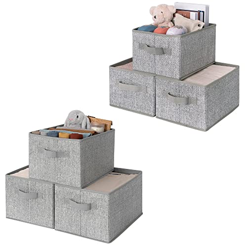 GRANNY SAYS Bundle of 3-Pack Gray Large Storage Bins & 3-Pack Gray Medium Storage Bins