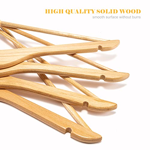 Cozymood Sturdy Wooden Hangers 20 Pack Durable & Slim Clothes Hanger with 360° Rotatable Hook Natural Finish & Notches Wood Hangers Premium Coat Hanger for Closet Clothes Hangers (Natural)