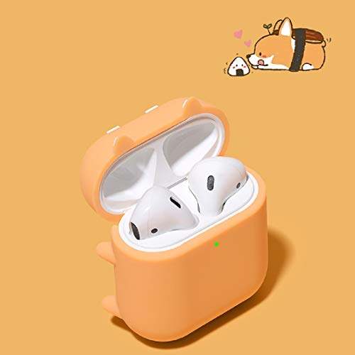 Jowhep Case for AirPod 2/1 Cartoon Design Cute Silicone Cover with Keychain Fashion Funny Shockproof Soft Protective Skin for Air Pods 2&1 Girls Boys Kawaii Shell Cases for AirPods 1/2 Sleeping Dog