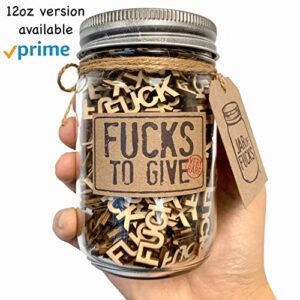 Give a Fuck - FUCK wooden cutouts - Make your own 12oz Jar of Fucks! 170 per pack - (Explanation Card Included)