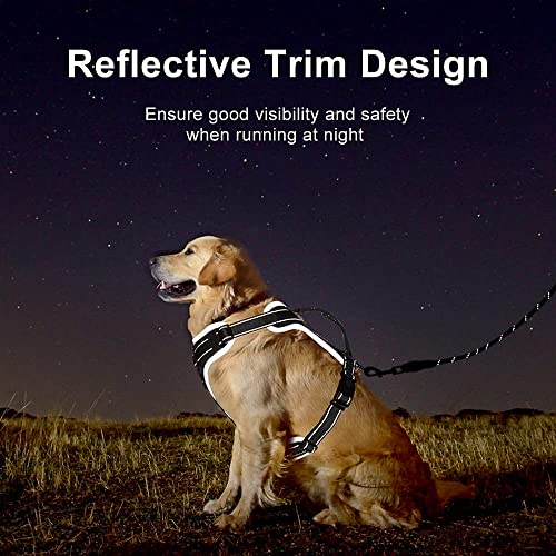 Supet Dog Harness No Pull, Dog Vest Harness with Dog Leash, No Choke Dog Harness Adjustable Reflective Heavy Duty Pet Harness with Easy Control Handle for Small Medium Large Dog