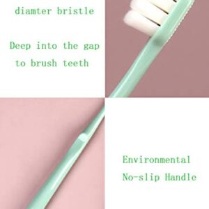 newrichbee [Upgrade Version] 4 Pack Micro Nano Extra Soft Toothbrush for Adult,20000 Bristle Toothbrush,Soft Bristle Toothbrush for Sensitive Teeth or Gum Clean Effectively (Pink&Green&Blue&Flesh)