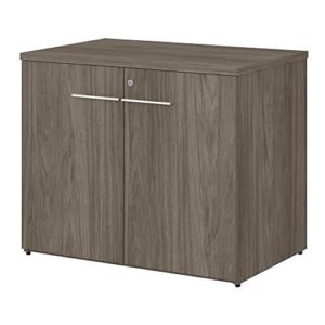bush business furniture office 500 storage cabinet with doors-assembled, 36w, modern hickory