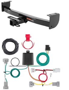 curt 13264 56349 class 3 trailer hitch 2-inch receiver with 4-way flat custom wiring harness bundle