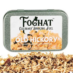 old hickory wood smoking chips for smoking gun, glass cloche or foghat cocktail smoker | foghat culinary smoking fuel (4oz) | infuse bourbon, cheese, meats, bbq, salt, butter and more!