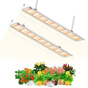 szhlux grow light 2ft 80w (2×40w) full spectrum led grow light, linkable sunlight plant light for indoor plants, grow light strip, grow lamp with on/off switch - 2 pack
