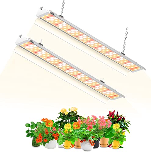 SZHLUX Grow Light 2FT 80W (2×40W) Full Spectrum LED Grow Light, Linkable Sunlight Plant Light for Indoor Plants, Grow Light Strip, Grow Lamp with On/Off Switch - 2 Pack