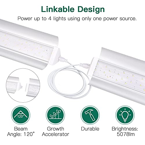 SZHLUX Grow Light 2FT 80W (2×40W) Full Spectrum LED Grow Light, Linkable Sunlight Plant Light for Indoor Plants, Grow Light Strip, Grow Lamp with On/Off Switch - 2 Pack