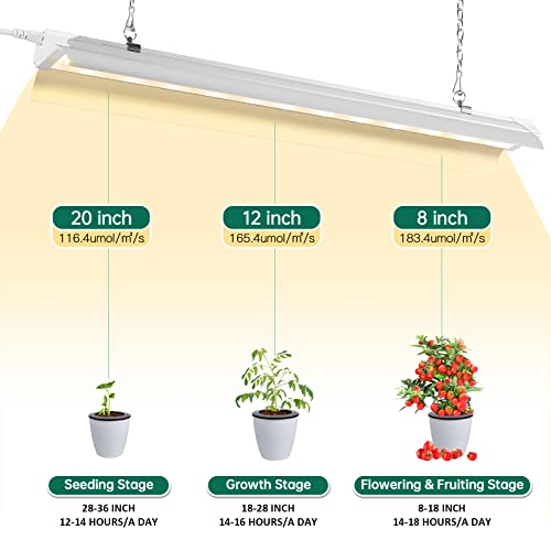 SZHLUX Grow Light 2FT 80W (2×40W) Full Spectrum LED Grow Light, Linkable Sunlight Plant Light for Indoor Plants, Grow Light Strip, Grow Lamp with On/Off Switch - 2 Pack