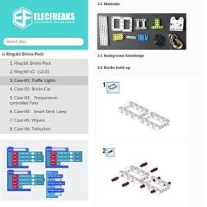 ELECFREAKS microbit Ring:bit 6-in-1 Building Bricks Kit, Programmable STEM Educational Learning Kit with 200+ Building Blocks(Without Micro:bit)