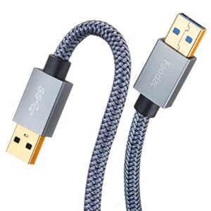 usb to usb 3.0 a male to a male cable 1 ft,faodzc usb a to a cable nylon braid usb male to male cable double end usb cord compatible with hard drive enclosures, dvd player, laptop cool