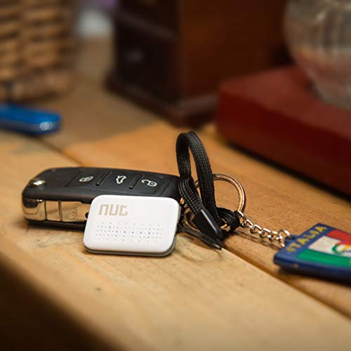 Nutale Key Finder Locator Mini Smart Bluetooth Tracker Anti-Lost Bidirectional Alarm Mode Wallet Tracker Key Finder Keychain for Find Key Pets Luggage Wallet - Blue/White (White)