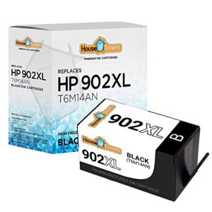houseoftoners remanufactured ink cartridge replacement for hp 902xl 902 xl for hp officejet pro 6954 6958 6960 6962 6968 6975 6978 w/updated chips (1 black)