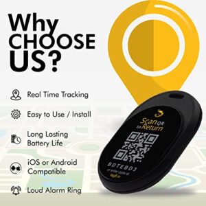 Dolphin Smart Tracker, Android and iOS Compatible, Alternative to GPS Tracker for Locating Valuables Within Approximate Distance, Bluetooth Luggage Tracker and Key Finder, 2 Pieces, Black - tag8