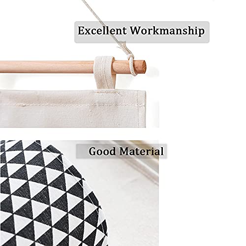 Wall Hanging Storage Bag, Over The Door Organizer, Wall Mounted Hanging Closet Organizer, 3 Pockets Linen Cotton Fabric Multi Functional Wall Organizer for Living Room Bedroom Bathroom 2Pack