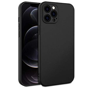 easyacc slim case for iphone 12 pro max, 6.7 inch 2020 thin matte black tpu i phone 12 pro max cases finish profile soft back protective cover compatible with iphone 12 pro max 2020 6.7 inch
