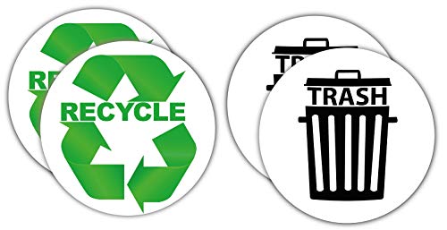 Recycle bin Trash bin Recycle can Trash can Stickers Kitchen Trash and Recycling bin Stickers Home or Office use Vinyl Stickers Organize & Sort Garbage Waste and Recycle Indoor Outdoor Use