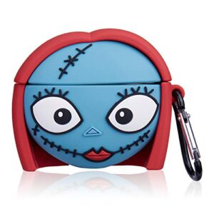 jowhep case for airpod pro 2019/pro 2 gen 2022 cartoon cute silicone cover with keychain fashion funny shockproof soft skin for air pods pro women kids kawaii shell cases for airpods pro blue girl