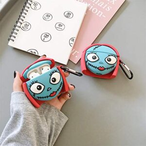 Jowhep Case for AirPod Pro 2019/Pro 2 Gen 2022 Cartoon Cute Silicone Cover with Keychain Fashion Funny Shockproof Soft Skin for Air Pods Pro Women Kids Kawaii Shell Cases for AirPods Pro Blue Girl