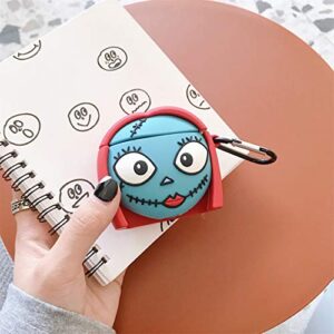 Jowhep Case for AirPod Pro 2019/Pro 2 Gen 2022 Cartoon Cute Silicone Cover with Keychain Fashion Funny Shockproof Soft Skin for Air Pods Pro Women Kids Kawaii Shell Cases for AirPods Pro Blue Girl