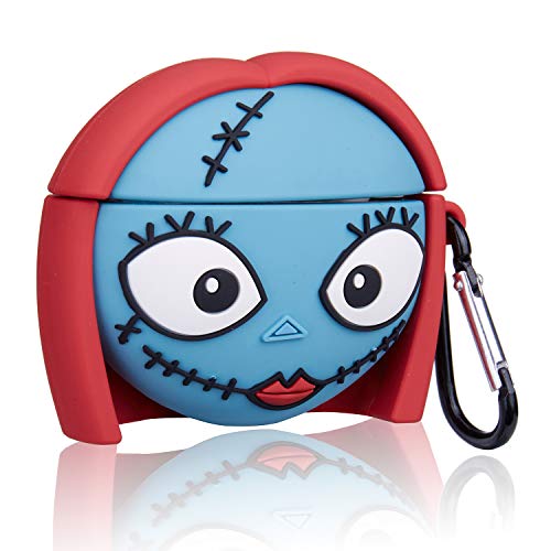 Jowhep Case for AirPod Pro 2019/Pro 2 Gen 2022 Cartoon Cute Silicone Cover with Keychain Fashion Funny Shockproof Soft Skin for Air Pods Pro Women Kids Kawaii Shell Cases for AirPods Pro Blue Girl