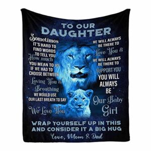 custom lover name message text blanket to our daughter from mom & dad, you'll always be our baby girl personalized throw blanket for bed couch 60 x 80 inches
