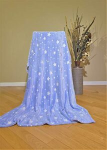 glow in the dark star blankets for adults couch blanket plush fleece blankets with stars for bedroom living room luminous glow blanket for kids with stars fleece blanket ideal gift for kids and adults
