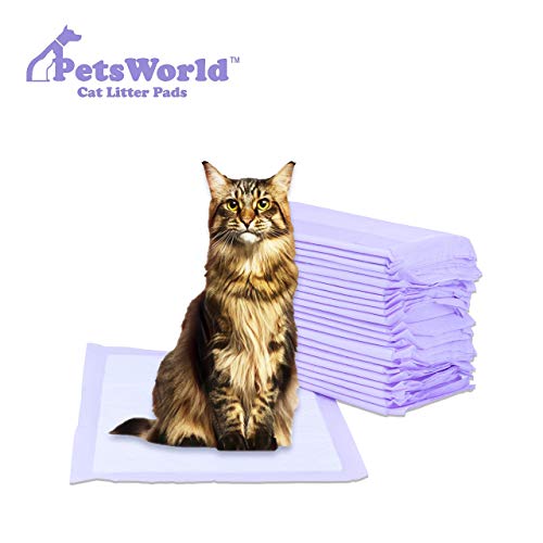 PETSWORLD Fresh Scented Cat Pads Refills for Tidy Cats Breeze Litter System 50 Pads for Cat Litter Box, 16.9x11.4 Inch