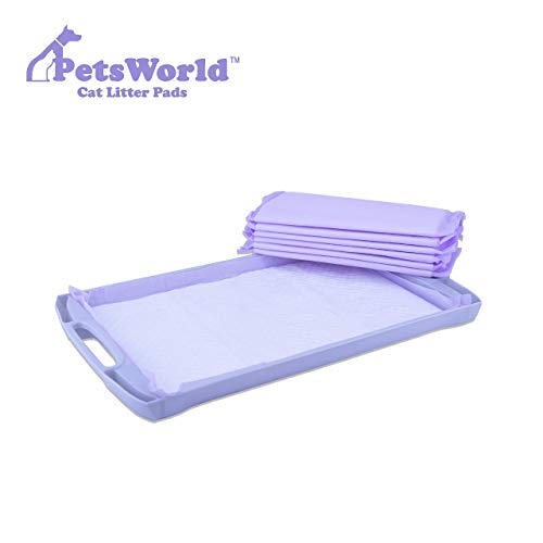 PETSWORLD Fresh Scented Cat Pads Refills for Tidy Cats Breeze Litter System 50 Pads for Cat Litter Box, 16.9x11.4 Inch