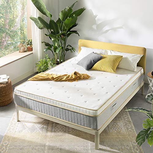 Mellow 12 Inch LAGOM Elite Hybrid Mattress, Made in USA, CertiPUR-US Certified Foams, Oeko-TEX Certified Eco Cover, Green Tea Infused Memory Foam and Pocket Springs, Quilted Comfort Top, Full