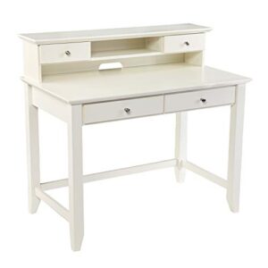 sei furniture barberry w/storage secretary desk, white