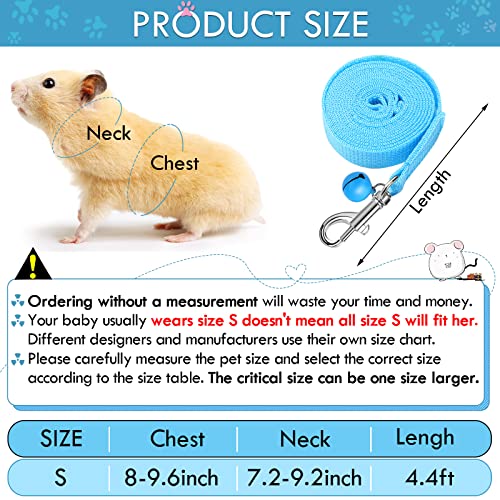 2 Pieces Guinea Pig Clothes Soft Mesh Guinea Pig Harness with Safe Bell, Baby Ferret Harness and Leash Set for Hamster, Baby Ferrets, Rats, Guinea Pig, Chinchilla, Teacup Chihuahua
