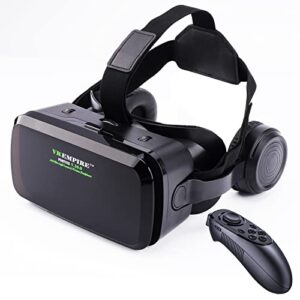 vr headset upgrade version with 120° fov, rechargable wireless headphone, anti-blue-light lense, fits for all mobile’s length / display size up to 6.7 / 7.3 inches. e.g. iphone & samsung lg (br)