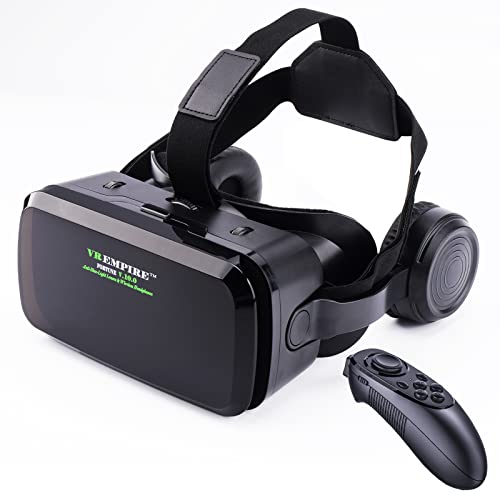 VR Headset Upgrade Version with 120° FOV, Rechargable Wireless Headphone, Anti-Blue-Light Lense, Fits for All Mobile’s Length / Display Size Up to 6.7 / 7.3 inches. e.g. iPhone & Samsung LG (BR)