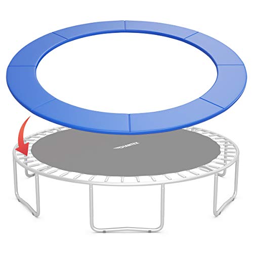 Giantex Trampoline Pad, 8ft 10ft 12ft 14ft 15ft 16ft Trampoline Replacement Safety Pad, No Holes for Pole, Waterproof Trampoline Accessories Spring Cover (8 Ft, Blue)