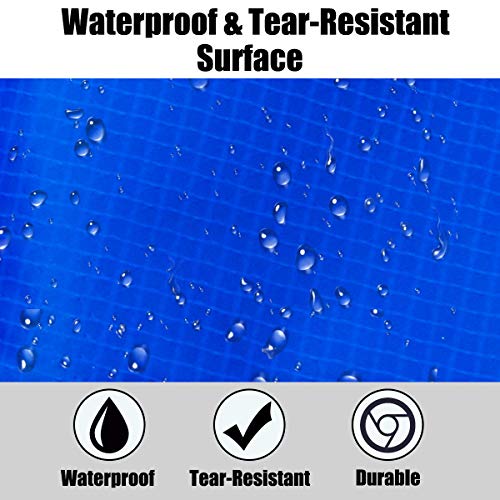 Giantex Trampoline Pad, 8ft 10ft 12ft 14ft 15ft 16ft Trampoline Replacement Safety Pad, No Holes for Pole, Waterproof Trampoline Accessories Spring Cover (8 Ft, Blue)