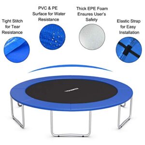 Giantex Trampoline Pad, 8ft 10ft 12ft 14ft 15ft 16ft Trampoline Replacement Safety Pad, No Holes for Pole, Waterproof Trampoline Accessories Spring Cover (8 Ft, Blue)