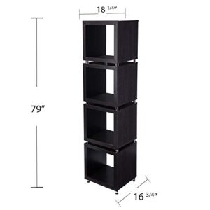 SEI Furniture Portgren 4-Tier Bookshelf, Dark Espresso/Chrome